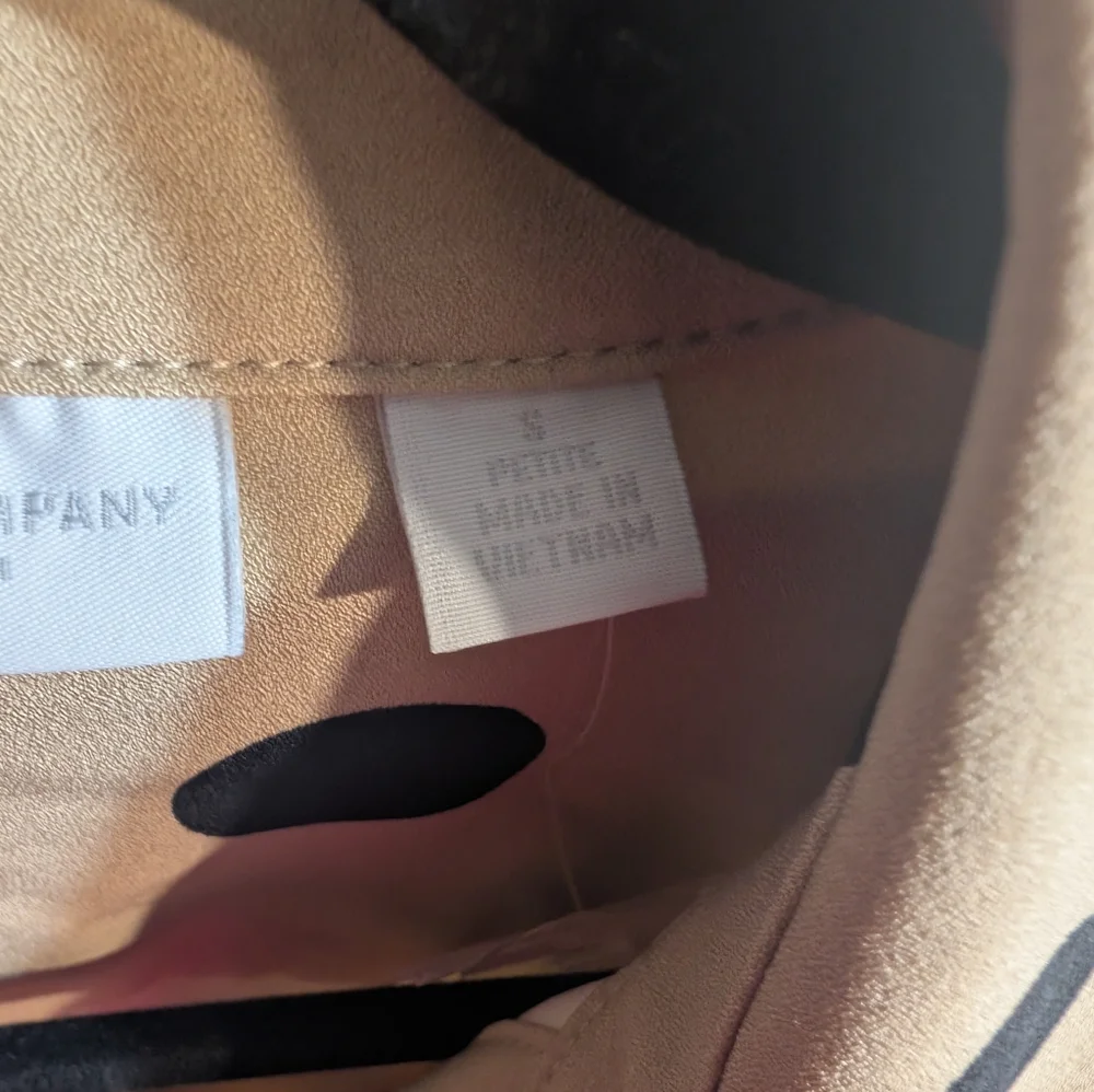 New York & Company Beige Dress with Black Polka Dots - Picture 4 of 9